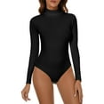 thumbnail image 1 of COMFREE Long Sleeve Bodysuit for Women Turtleneck Casual Stretchy Basic Tops, 1 of 7