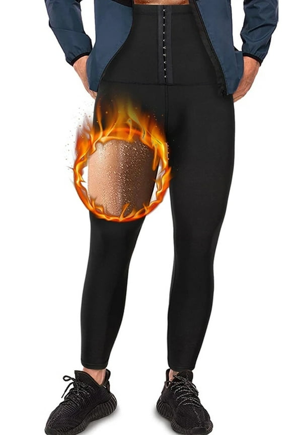 Men Sauna Sweat Slimming Pants High Waist Workout Shapewear Thermo Gym Leggings Waist Trainer Corset
