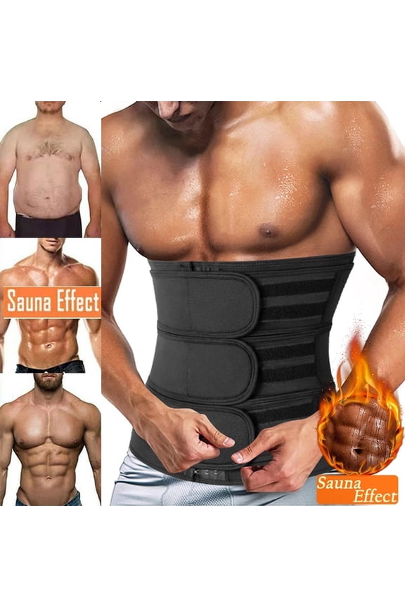 Men Sauna Training Sweat Ab Belt Body Shaper Waist Trainer Corset Workout GYM for burn Calorie Tummy Calorie Loss