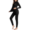 thumbnail image 1 of COMFREE Mock Neck Thermal Underwear Set for Women Ultra Soft Long Johns Top and Bottom for Cold Weather, 1 of 7