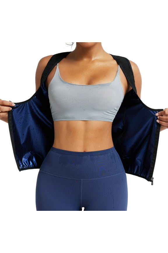 Sauna Suit for Women Waist Trainer Vest for Women Sweat Tank Top Shaper for Women with Zipper