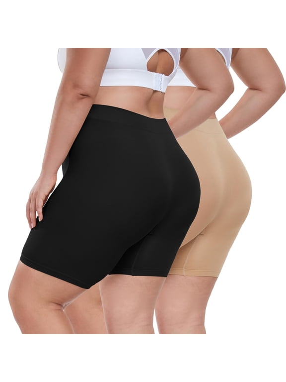 Plus Size Women Slip Shorts for Under Dresses Anti-Chafing Underwear Smooth Summer Shorts XL-4XL
