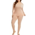 thumbnail image 1 of COMFREE Plus Size Women Thermal Underwear Long Johns Base Layer Top and Bottom Sets for Cold Weather, 1 of 7