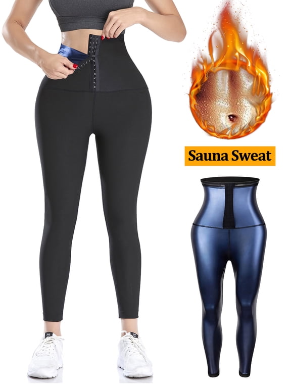 Sauna Sweat Suit for Women High Waist Compression Leggings Waist Trainer Body Shaper Sauna Suit