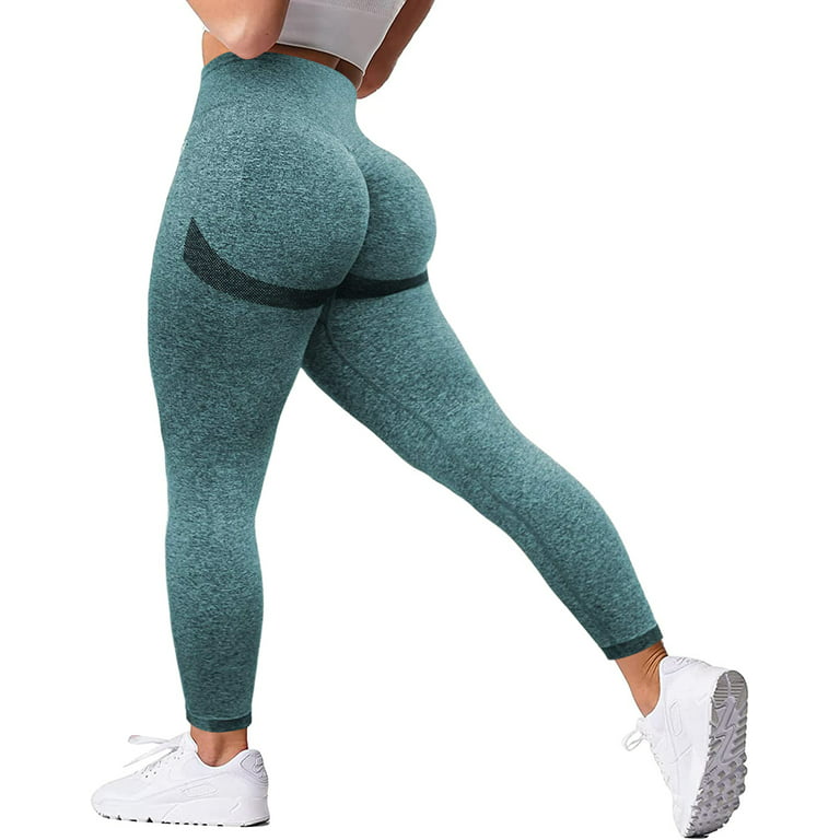 Womens High Waist Yoga Pants Push Up Leggings Seamless Compression Trousers  Gym