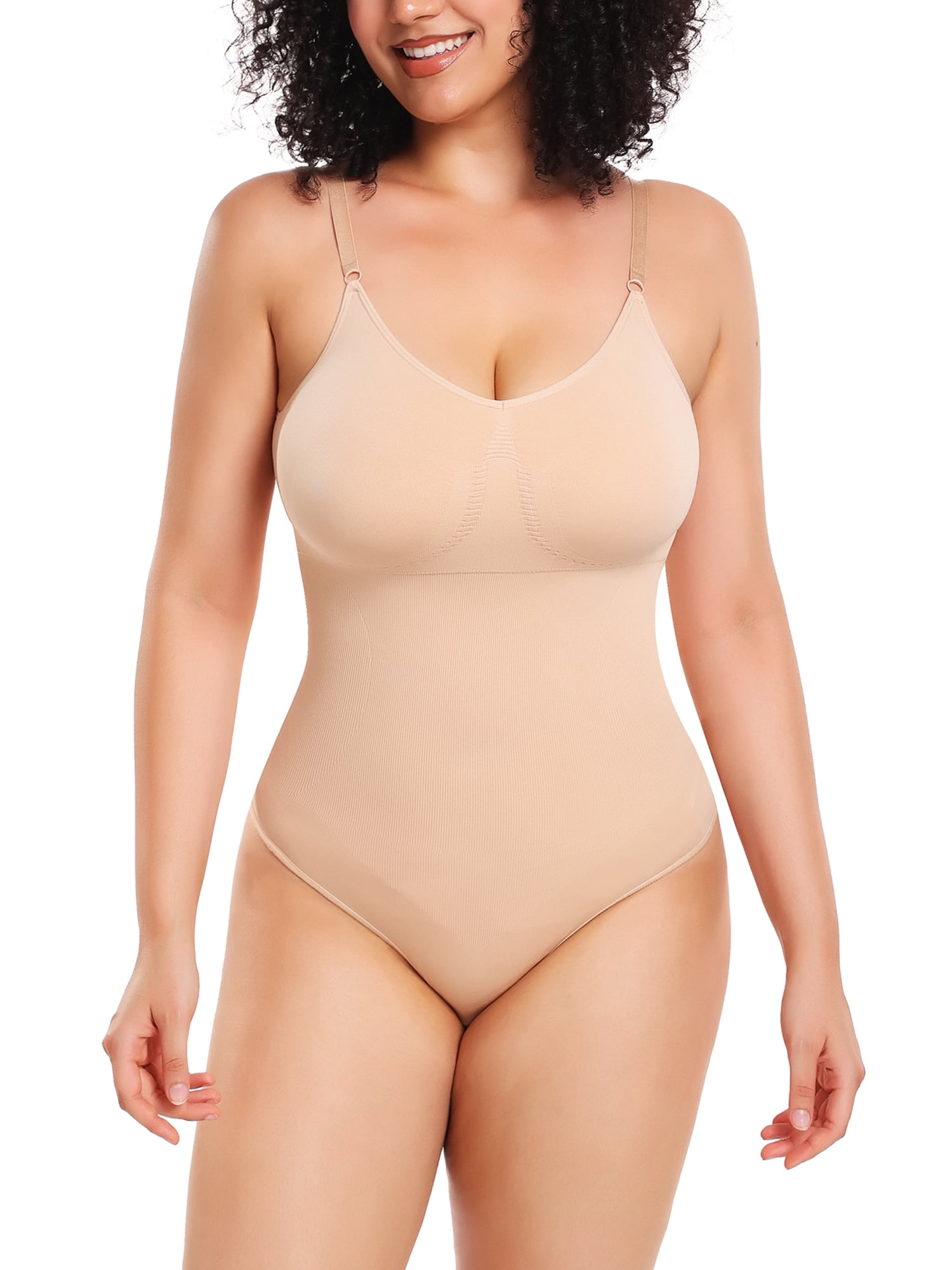 COMFREE Shapewear Bodysuit Tank Tops for Women Tummy Control Body Shaper  Spaghetti Straps Camisole Leotards Jumpsuit 