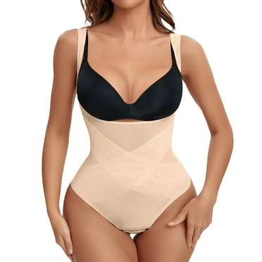 COMFREE Shapewear Bodysuit for Women Tummy Control Body Shaper Waist Trainer Full Body Shaper Compression Thong Bodysuit