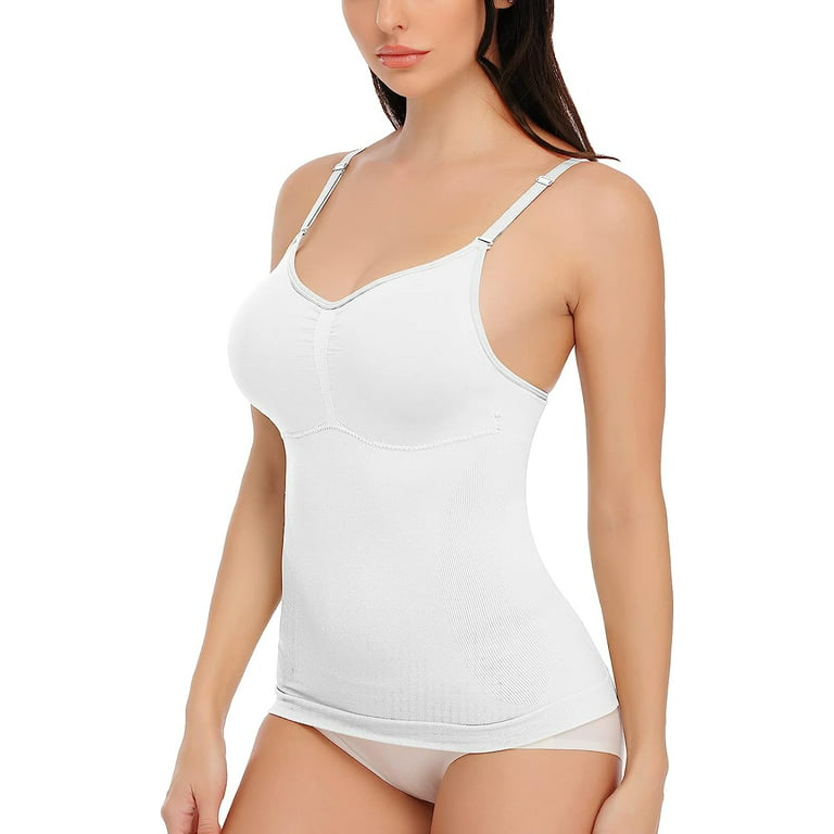 COMFREE Shapewear for Women Camisoles with Buit in Removable Padded Tummy  Control Tank Tops Adjustable Straps Body Shaper Cami