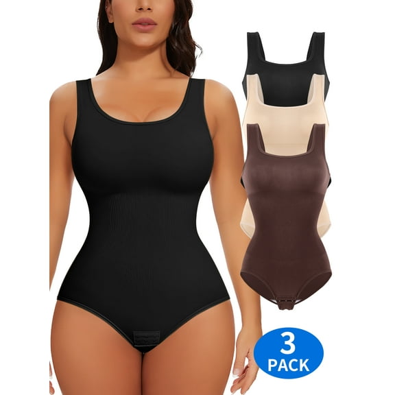 KIWI RATA Shapewear Bodysuit for Women Tummy Control Body Shaper Seamless Body Suit Sleeveless Going Out Tops