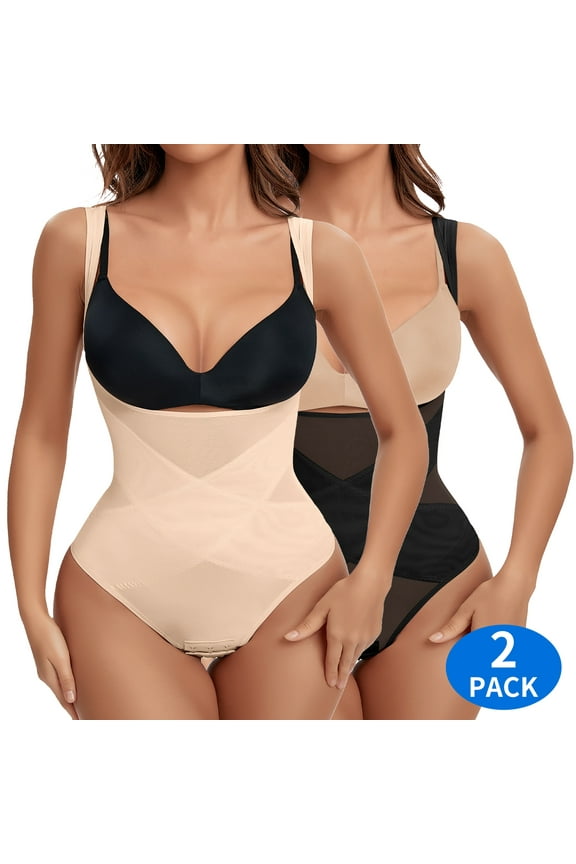 Shapewear Bodysuit for Women Tummy Control Body Shaper Waist Trainer Full Body Shaper Compression Thong Bodysuit