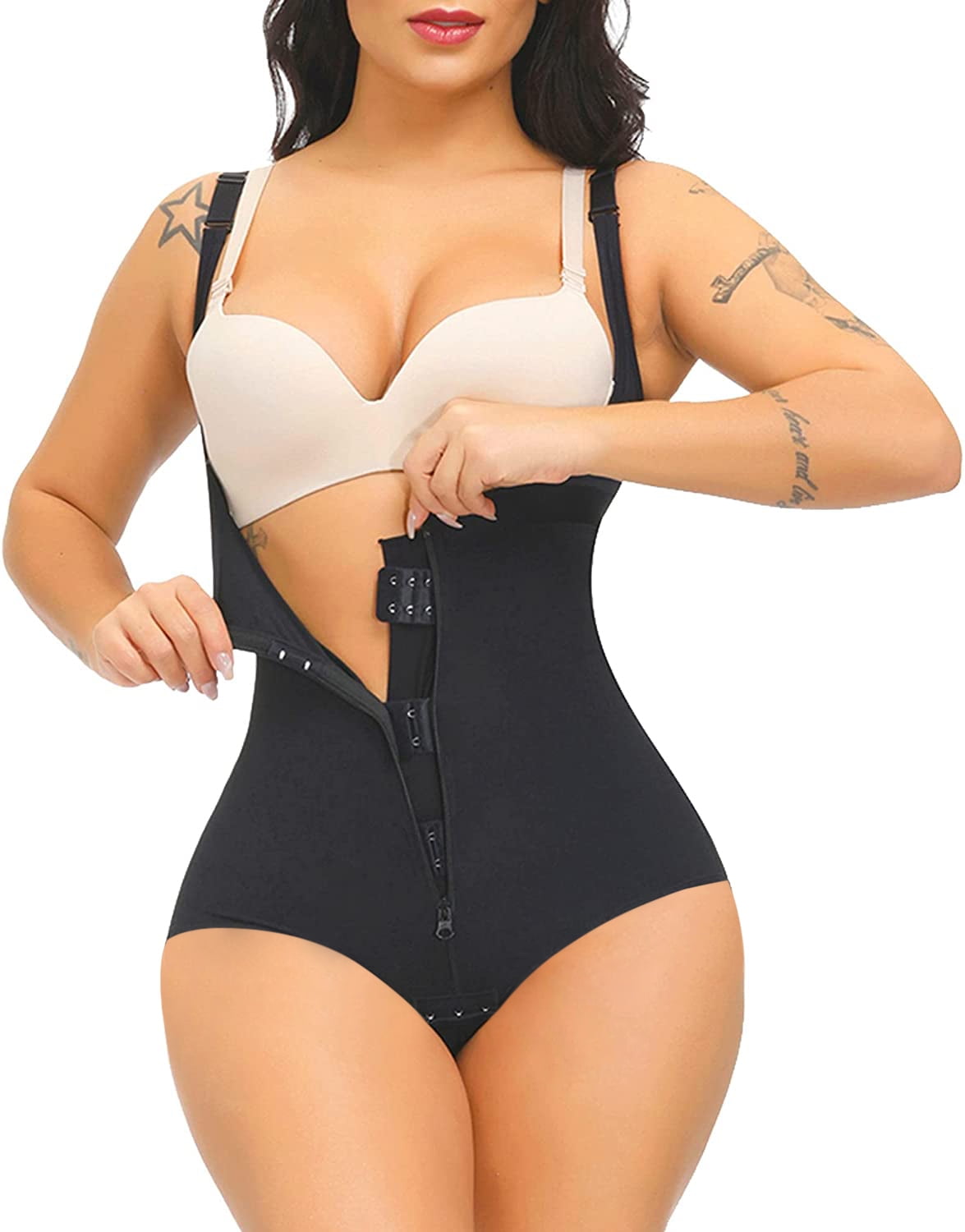Faja Colombiana Mujer High Compression Wirdle With Sleeveless Bra Slimming  Bodysuit With Zipper Waist Trainer Body Shaper - AliExpress