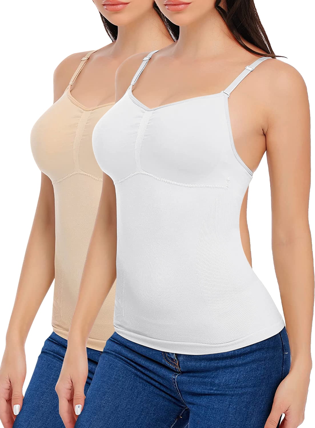COMFREE Shapewear with Buit in Removable Pad for Women Tummy Control