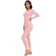 thumbnail image 1 of COMFREE Thermal Underwear for Women Long Johns Set Crew Neck Long Sleeve Suit Thin Base Layer Top and Bottom, 1 of 5