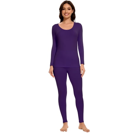 COMFREE Thermal Underwear for Women, Ultra Soft Long Johns Set Base Layer Top and Bottom for Cold Weather