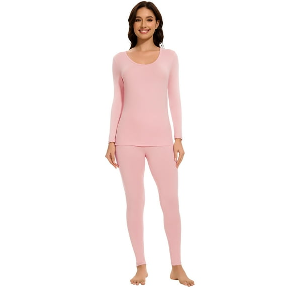 COMFREE Thermal Underwear for Women, Ultra Soft Long Johns Set Base Layer Top and Bottom for Cold Weather