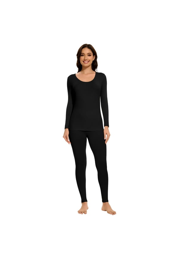 Thermal Underwear for Women, Ultra Soft Long Johns Set Base Layer Top and Bottom for Cold Weather