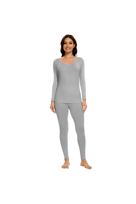 Thermal Underwear for Women, Ultra Soft Long Johns Set Base Layer Top and Bottom for Cold Weather