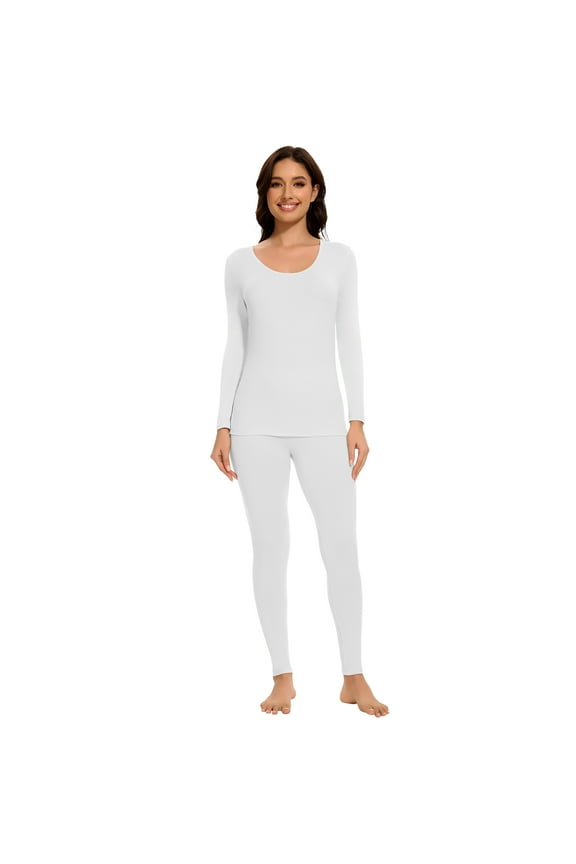 Thermal Underwear for Women, Ultra Soft Long Johns Set Base Layer Top and Bottom for Cold Weather