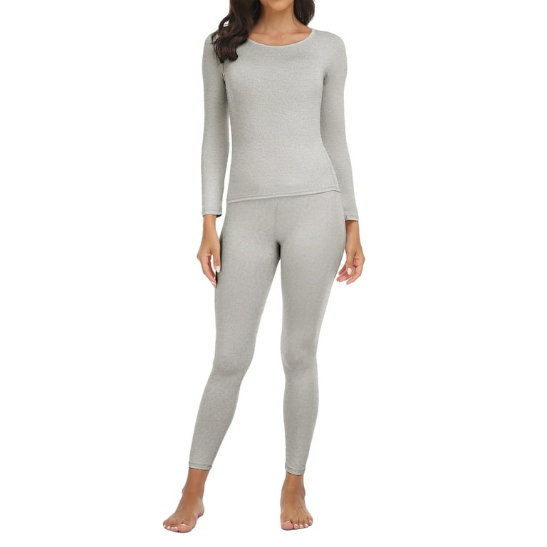 Womens Thermal Underwear Sets Fleece Lined Long Johns Thermal Underwear  Ultra-Soft Base Layer Pajama Set Cold Weather