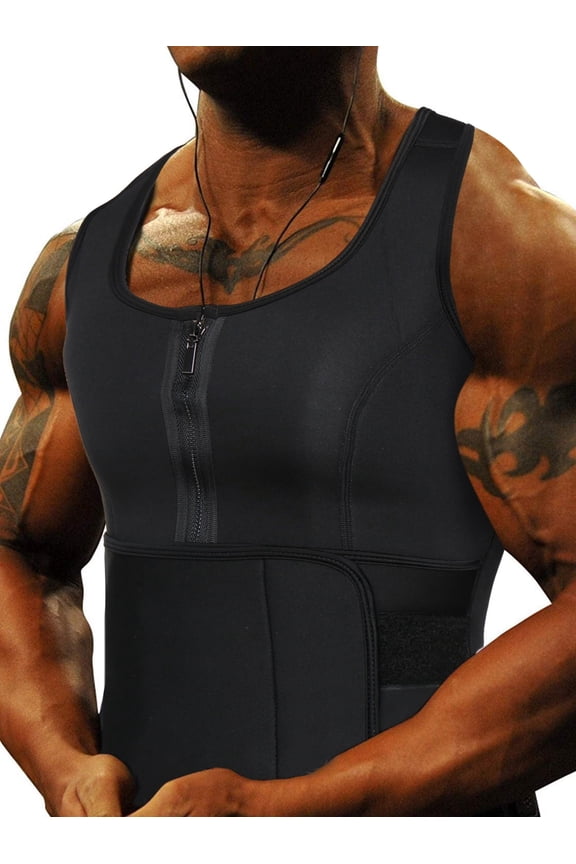 Waist Trainer for Men Hot Neoprene Calorie Burning Tummy Control Corset Body Shaper Sauna Sweat burn Calorie Abdomen Workout Vest Tank Top Compression Shirt