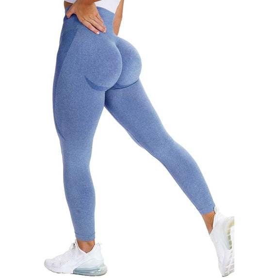 COMFREE Women High Waist Workout Gym Smile Contour Seamless Leggings Tummy Control Yoga Pants Tights Sports Compression