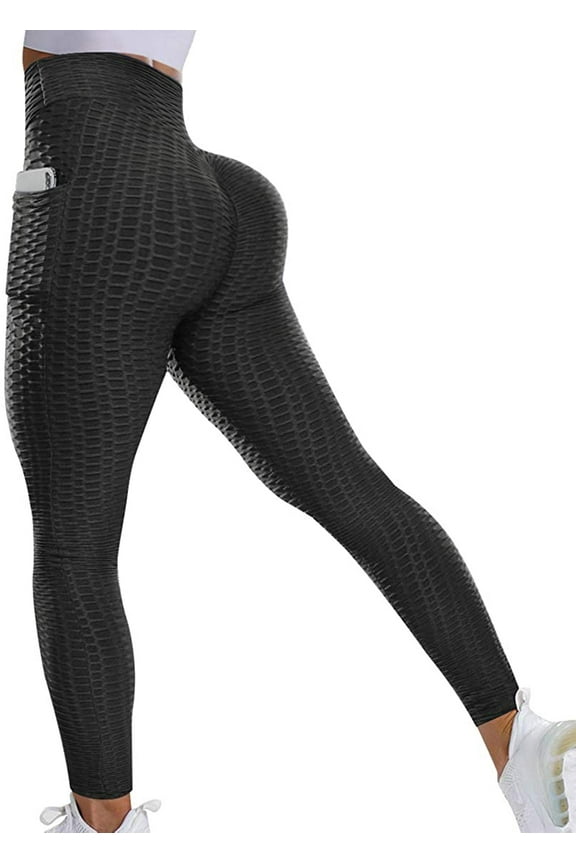 Women High Waist Yoga Pants Tummy Control Stretchy Workout Butt Lift Booty scrunch Textured Tights Anti Cellulite Leggings