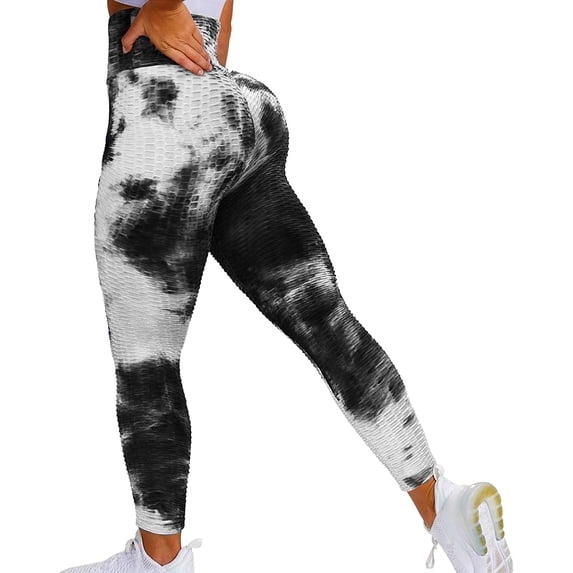 COMFREE Women High Waisted Yoga Pants Workout Butt Lifting Scrunch Booty Leggings Tummy Control Anti Cellulite Textured Tights