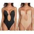 thumbnail image 1 of COMFREE Women's Backless Shapewear Bra U Plunge Seamless Low Back Thong Body Shaper Deep V Bodysuit, 1 of 6