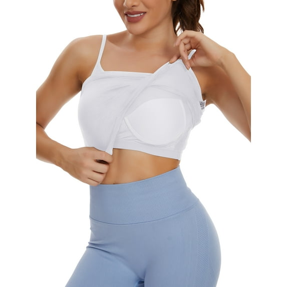 COMFREE Women's Camisole with Built in Bra Adjustable Spaghetti Straps Tank Top Cami Comfort S-2XL