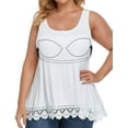 thumbnail image 1 of COMFREE Women's Camisole with Built in Bra Plus Size Tank Top Cami Flowy Casual Tops with Adjustable Strap (S-4XL), 1 of 7