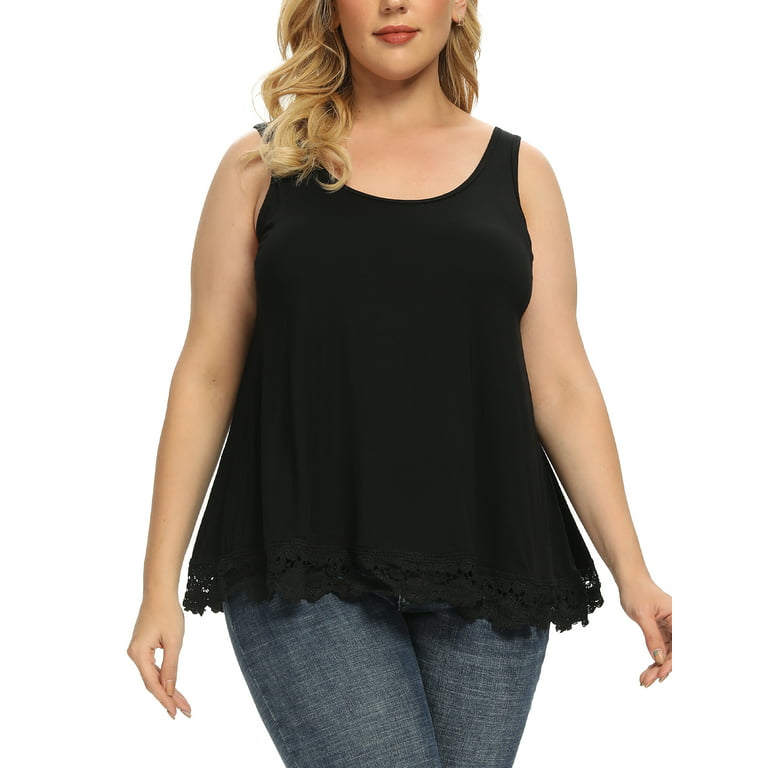 COMFREE Women's Camisole with Built in Bra Plus Size Tank Top Cami Flowy  Casual Tops with Adjustable Strap (S-4XL)