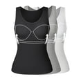 thumbnail image 2 of GERsome 3pcs Womens Camisole With Built-in Bra Cup Strap Supportive 2 of 10