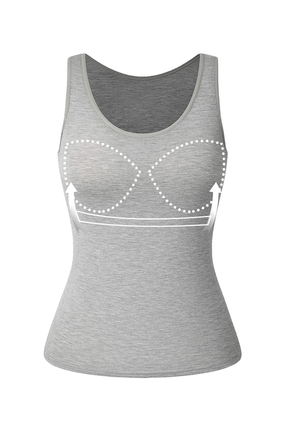 Camisole with Built in Bra for Women Plus Size Tank Tops Wide Strap Tops(S-3XL)