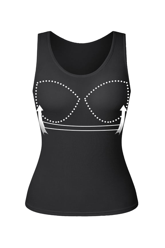 Camisole with Built in Bra for Women Plus Size Tank Tops Wide Strap Tops(S-3XL)