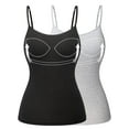 thumbnail image 1 of COMFREE Women's Camisole with Built in Padded Bra Adjustable Spaghetti Strap Tank Top Cami Comfort(S-3XL), 1 of 7