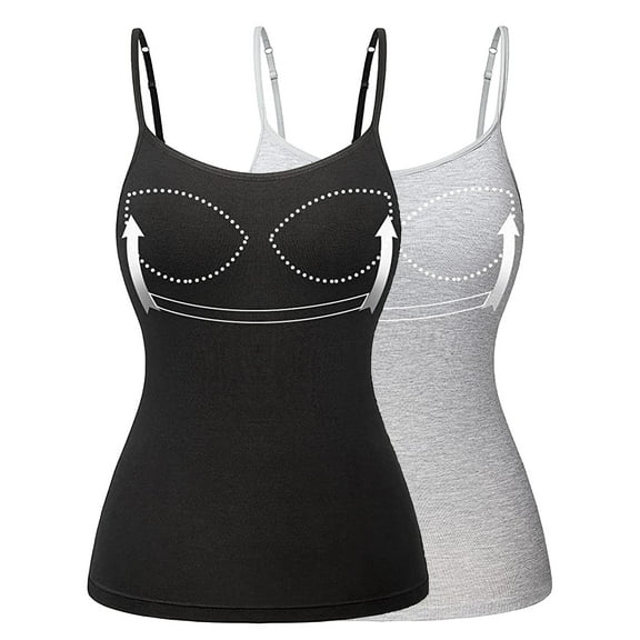 COMFREE Women's Camisole with Built in Padded Bra Adjustable Spaghetti Strap Tank Top Cami Comfort(S-3XL)