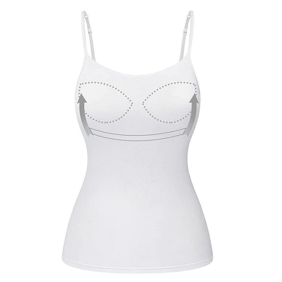 COMFREE Women's Camisole with Built in Padded Bra Adjustable Spaghetti Strap Tank Top Cami Comfort(S-3XL)