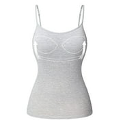 COMFREE Womens Camisole with Built in Padded Bra Adjustable Spaghetti Strap Tank Top Cami ComfortS-3XL