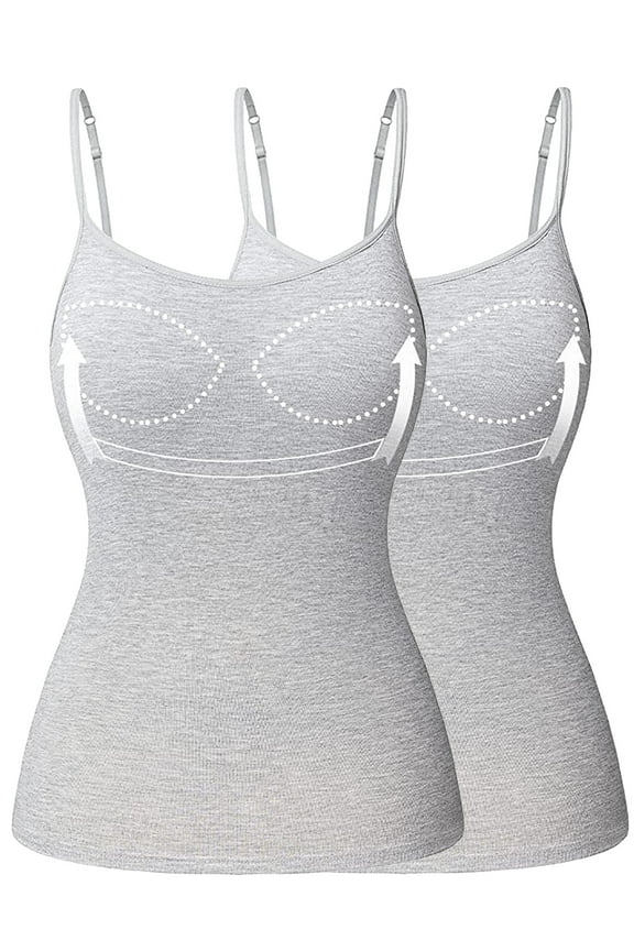 Women's Camisole with Built in Padded Bra Adjustable Spaghetti Strap Tank Top Cami Comfort(S-3XL)