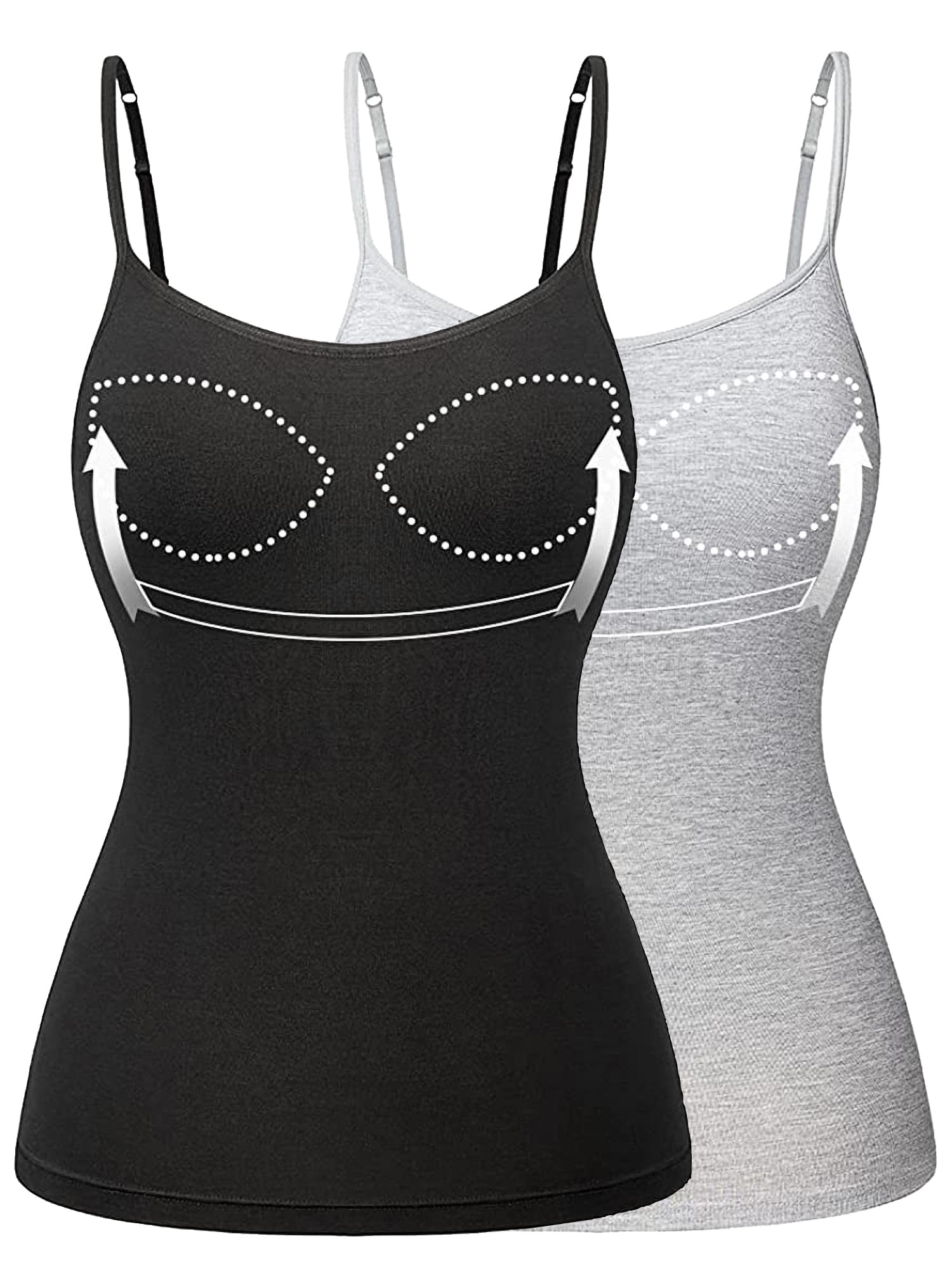 Women Compression Camisole with Built in Removable Bra Pads Body