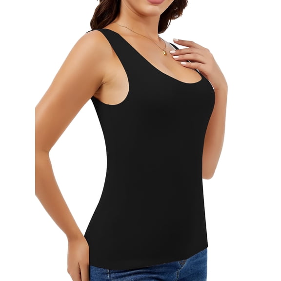 COMFREE Women's Fleece Lined Thermal Underwear Tops Base Layer Tank Top Vest for Cold Weather