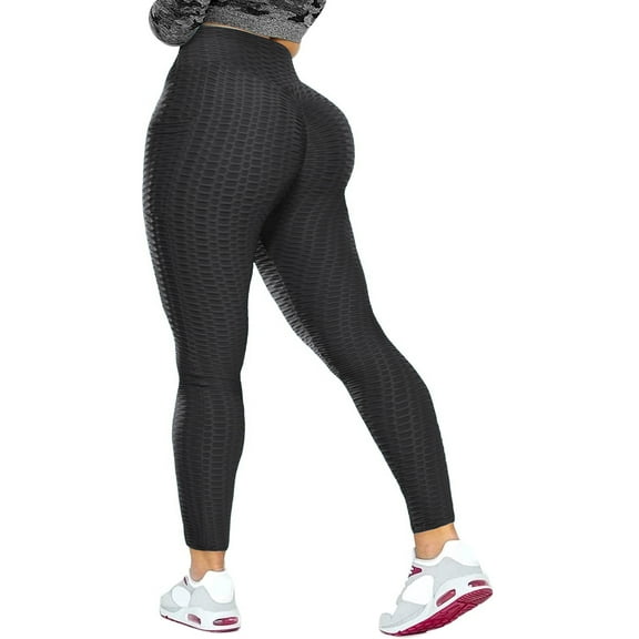 COMFREE Women's High Waisted Yoga Pants Tummy Control Anti Cellulite Ruched Butt Lifting Scrunch Booty Leggings Workout Running Textured Tights