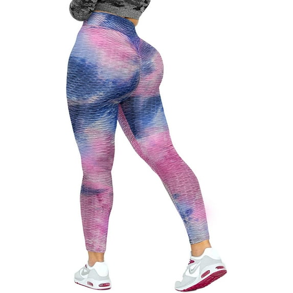 COMFREE Women's High Waisted Yoga Pants Tummy Control Anti Cellulite Ruched Butt Lifting Scrunch Booty Leggings Workout Running Textured Tights