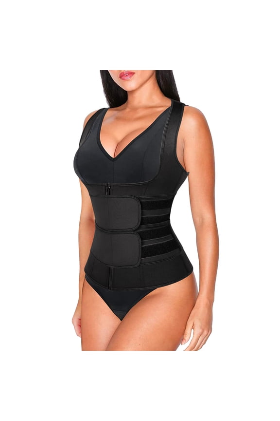 Women's Sauna Suit Sweat Tank Top for Weight Loss Waist Trainer Corset Vest Cincher Body Shaper Neoprene Workout Compression