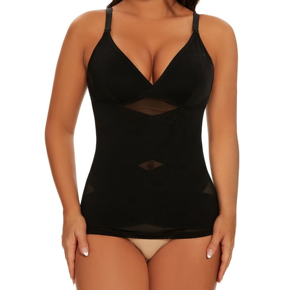 COMFREE Shapewear Camisole for Women Tummy Control Body Shaper V-Neck Adjustable Straps Compression Tank Tops (S-3XL)