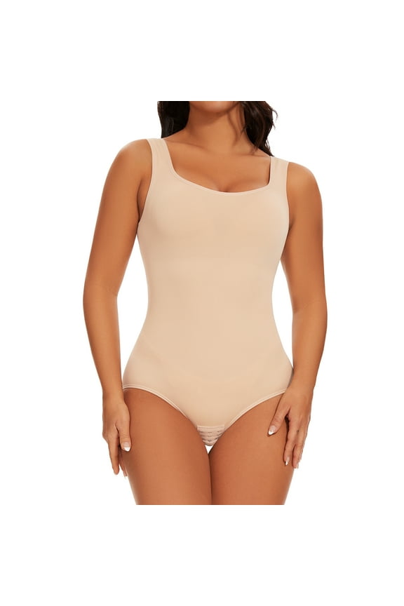 Womens' Waist Trainer Seamless Round Neck Tummy Control Shapewear Bodysuit
