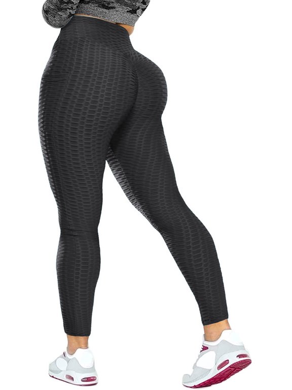Womens Anti Cellulite High Waisted Yoga Pants Tummy Control Scrunched Booty Leggings Workout Running Butt Lift Textured Tights
