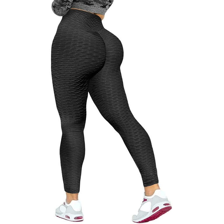 COMFREE Womens Anti Cellulite High Waisted Yoga Pants Tummy Control  Scrunched Booty Leggings Workout Running Butt Lift Textured Tights 