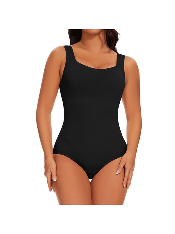 Womens' Waist Trainer Seamless Round Neck Tummy Control Shapewear Bodysuit