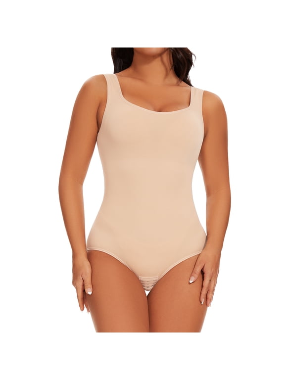 Womens' Waist Trainer Seamless Round Neck Tummy Control Shapewear Bodysuit